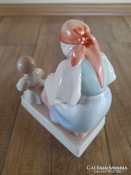 A rare Zsolnay mother porcelain figure
