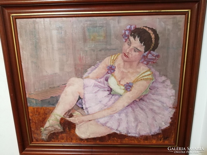 Biai - istván föglein: ballerina - oil/canvas, beautiful frame, original.