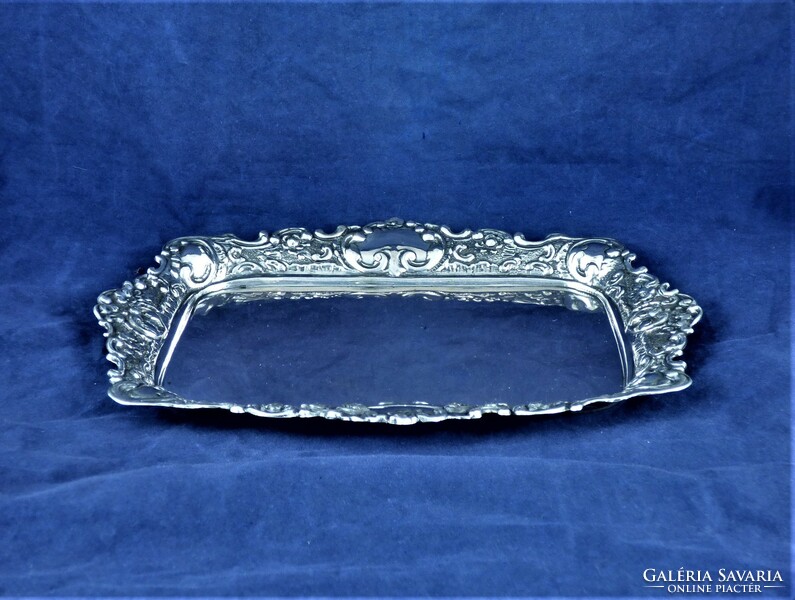 Wonderful, antique silver serving tray, German, ca. 1890!!!