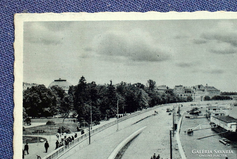 Szeged - Tiszaparti promenade photo postcard 1942