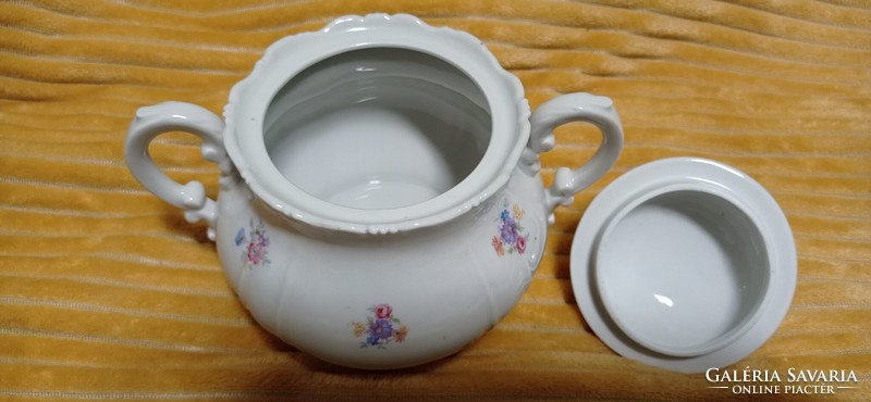 Zsolnay sugar bowl, wild rose, belonging to tea set. It is in factory condition.