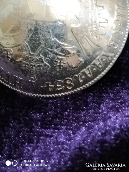 Antik ezüst érmés (osztrák 20 krajcár 1834) teás kanál. --13,6gr.