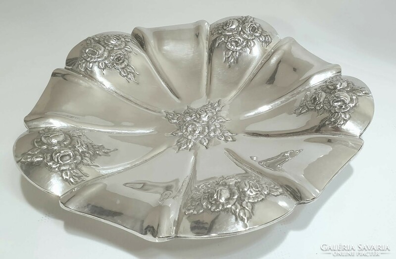 Viennese rosy silver centerpiece, serving bowl