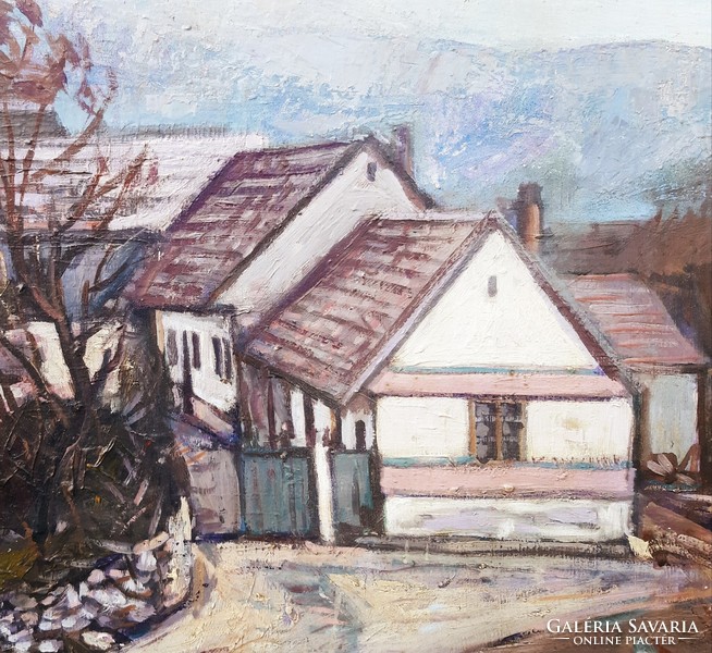 Arató István (1922-2010) Ködös Ősz,Képcsarnokos Festmény
