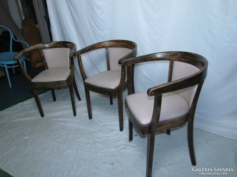 Antik Art-Deco karfás szék 3db