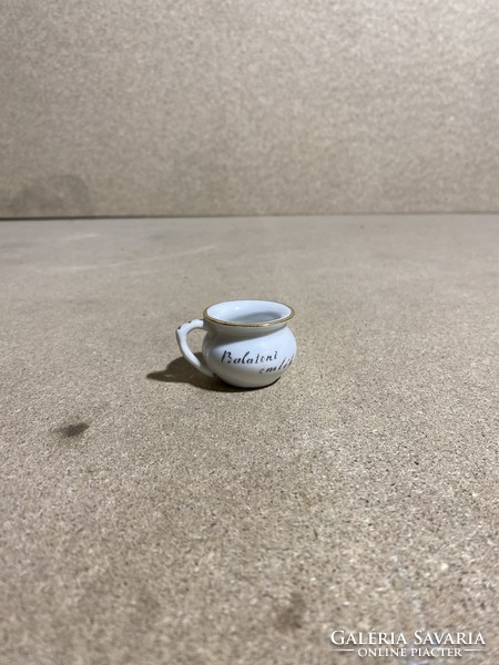 Aquincum porcelain cup, souvenir from Balaton, size 6 cm, flawless.2304