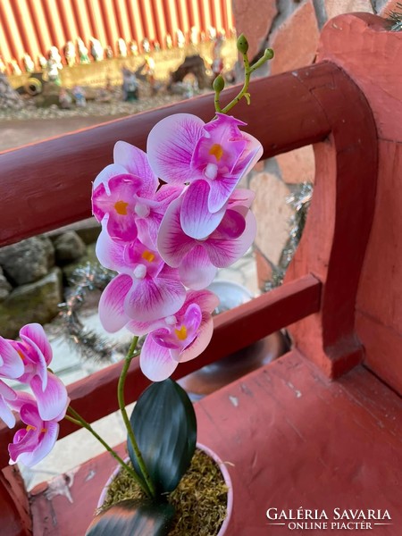 Kerámia kaspóban Gyönyörű gondozásmentes Orchidea virág műnövèny