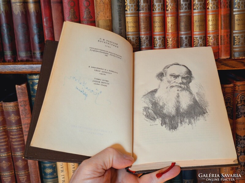 1954-Lev Tolstoy: resurrection - Russian great writers - with the portrait of the writer - beautiful!