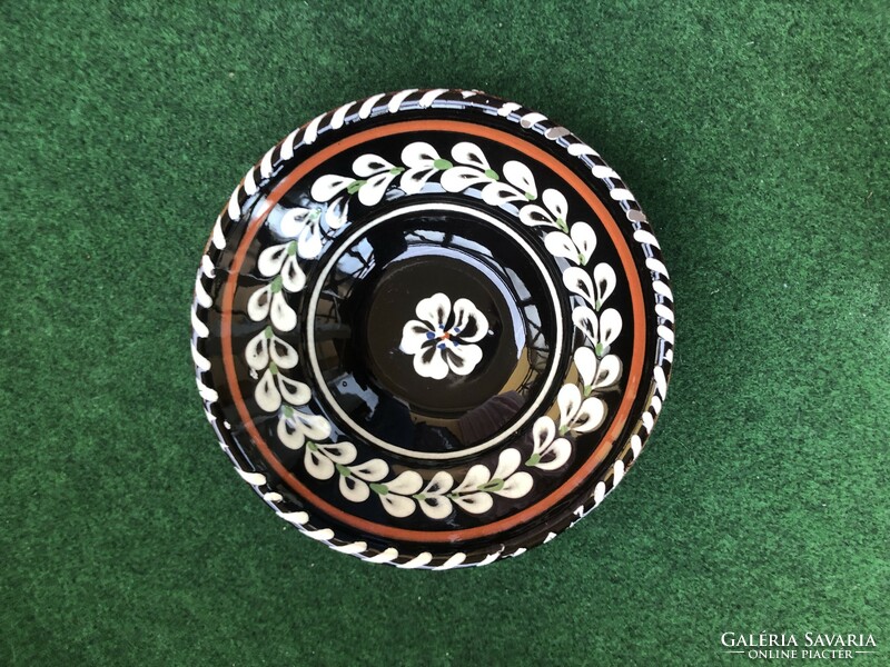 Sárospataki glazed 20x6 cm ceramic bowl, wall plate for sale - Győr