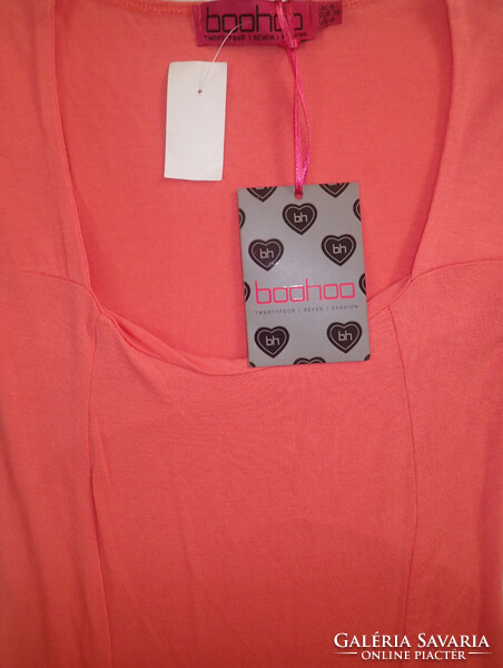 New with tags boohoo brand 36 elastic 3/4 sleeve a-line peach women's dress