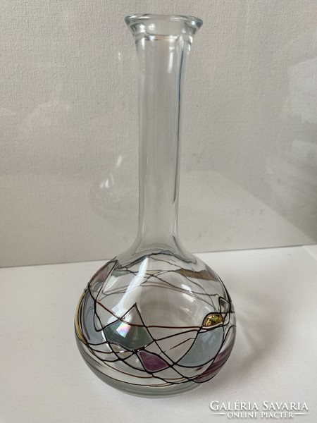 Graceful looking, painted, decorative glass vase, decorative vase, decorative glass