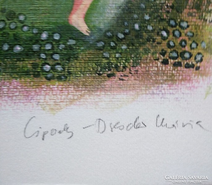 Lipovszky-Drescher Mária: "Eső-tánc" - számozott, aláírt litográfia