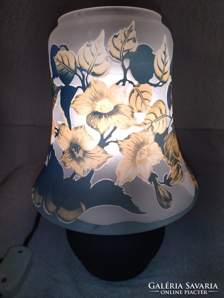 Gyönyörű színes Vintage virág mintás  Gallé  lámpa