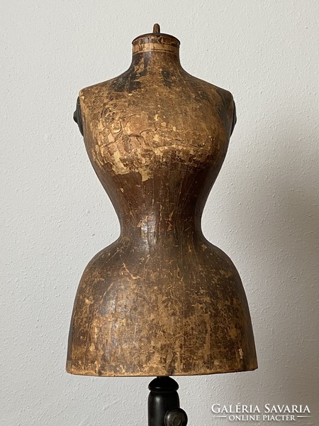 Antique Biedermeier mannequin dress tailor stand 147 cm