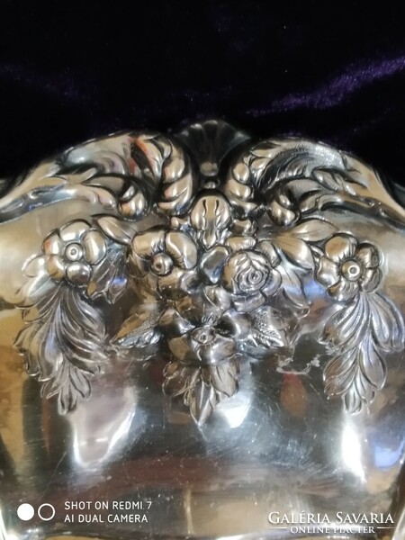 Silver-plated embossed rose, Canadian design with acanthus leaf decoration.--1968.