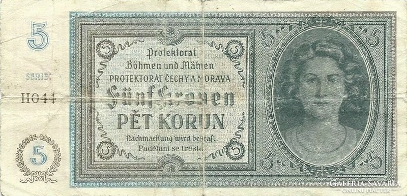 5 Korun crown kronen 1942 Czech Moravian Protectorate 2.
