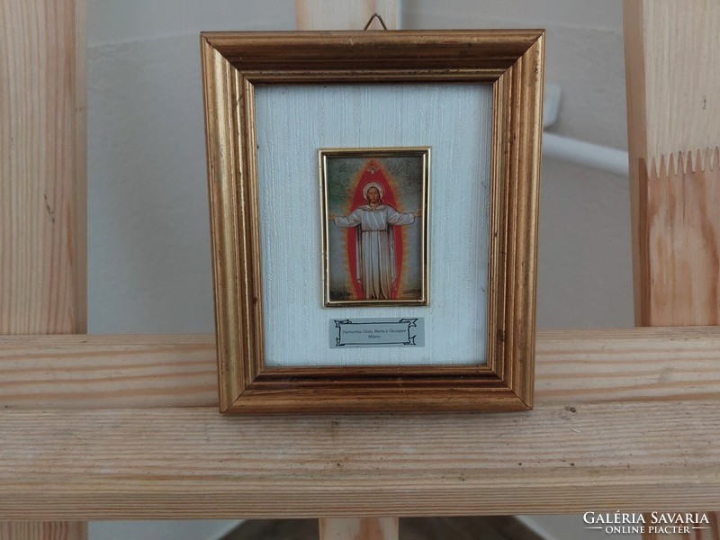 (K) beautiful small saint picture with 15x13 cm frame