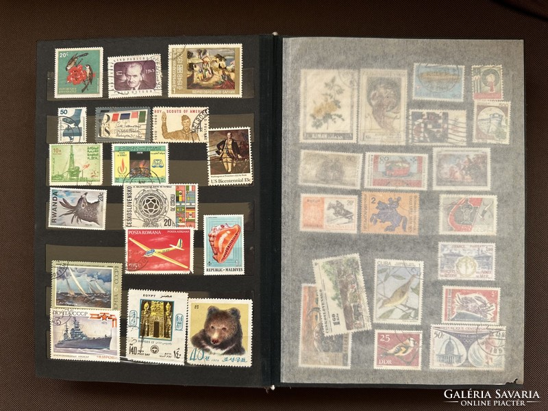 Stamp album with foreign stamps