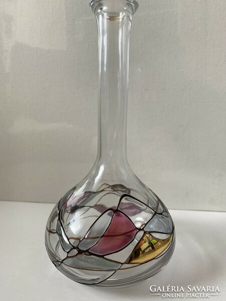 Graceful looking, painted, decorative glass vase, decorative vase, decorative glass