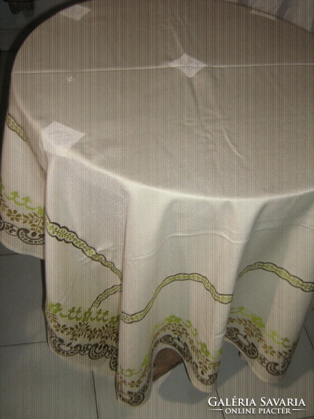 Woven tablecloth decorated with charming lace