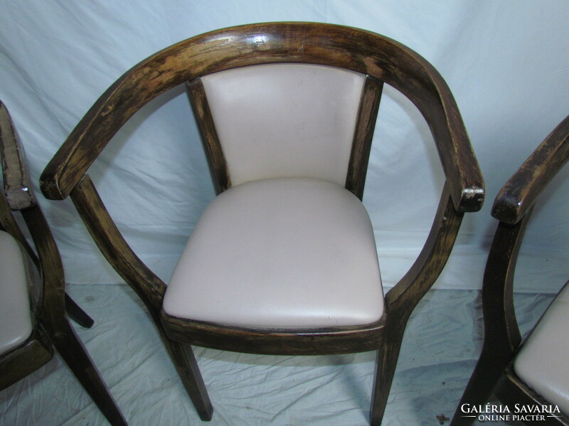 3 antique art-deco armchairs