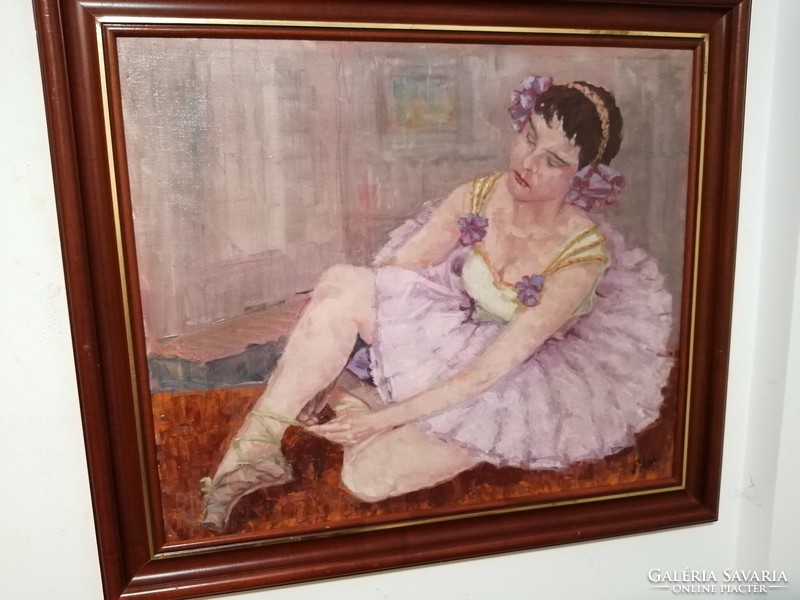 Biai - istván föglein: ballerina - oil/canvas, beautiful frame, original.