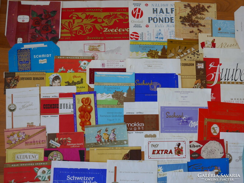 Retro csokoládé papír gyűjtemény több mint 100 darab