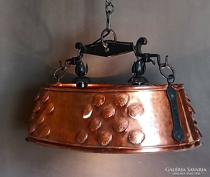 Hatslmas art and craft copper - wrought iron lamp chandelier. Negotiable!