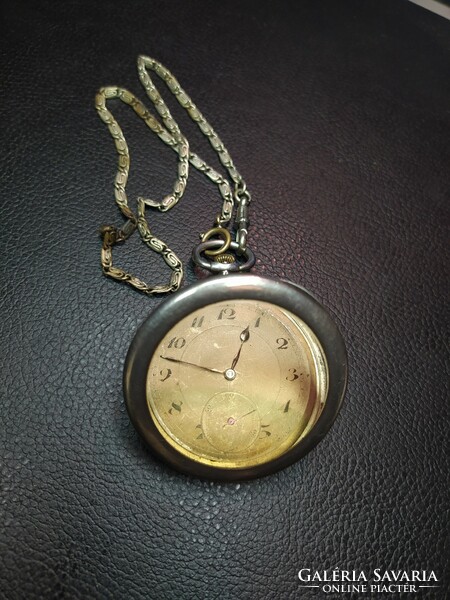 Silver pocket watch functional eterna