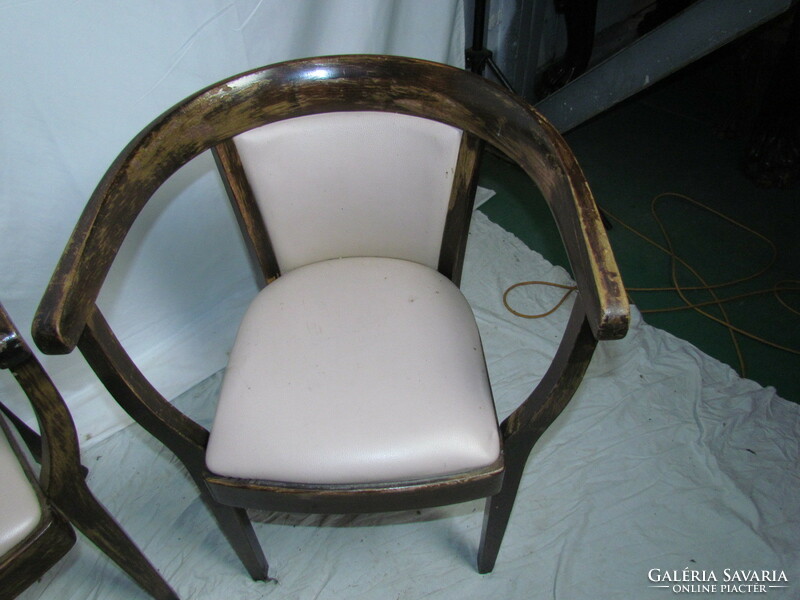 3 antique art-deco armchairs