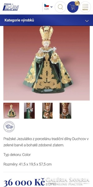 Royal Dux prágai kis Jézus 57,5 cm