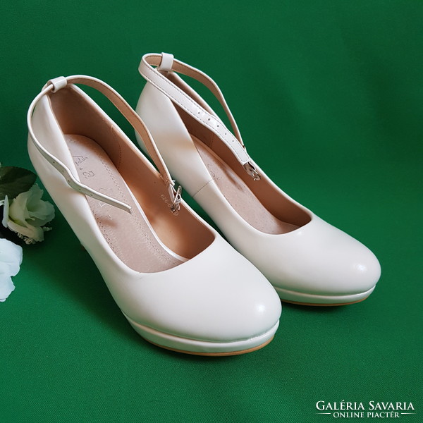 New 38 platform white bridal casual high heel shoes with ankle strap