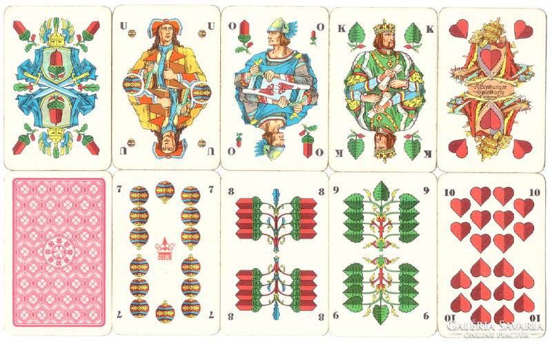 260. German serialized skat card coeur new Altenburg card picture 32 cards around 1980