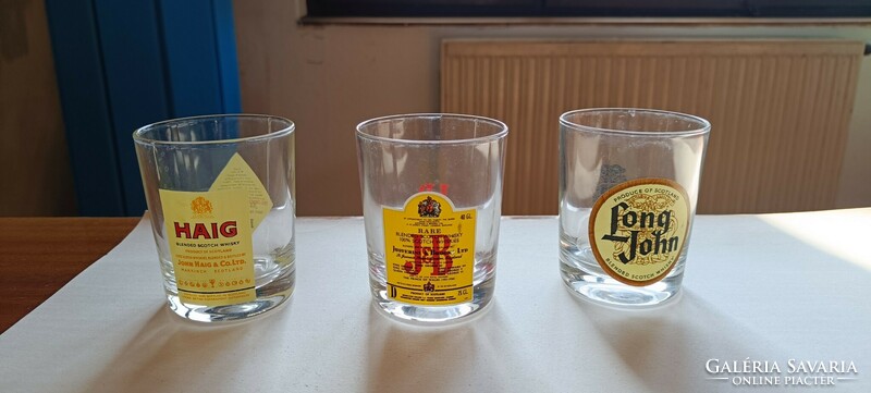 3 retro whiskey glasses