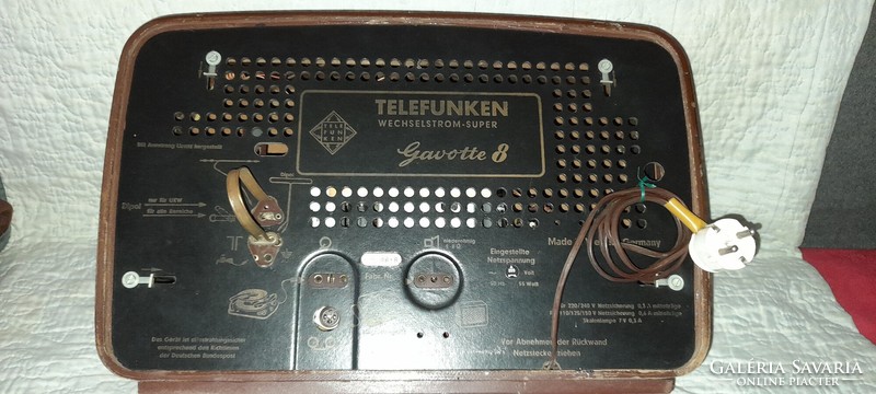 Antik  rádió , Telefunken Gavotte 8  NSZK 1957 .