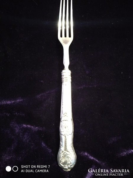 Antique English silver (925) pastry fork.--1894.