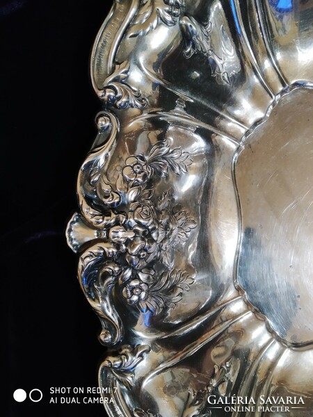 Silver-plated embossed rose, Canadian design with acanthus leaf decoration.--1968.