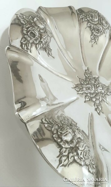 Viennese rosy silver centerpiece, serving bowl