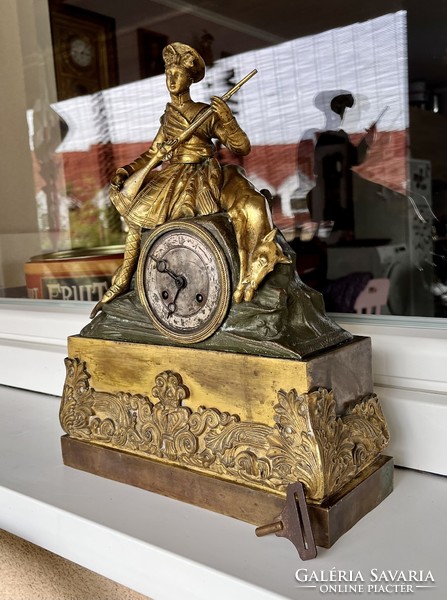 French half-baked Empire table/mantel clock circa 1840