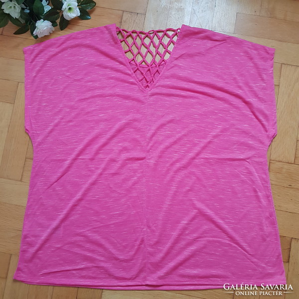 New 54/3xl Knotted Mesh Fancy Short Sleeve T-Shirt Top