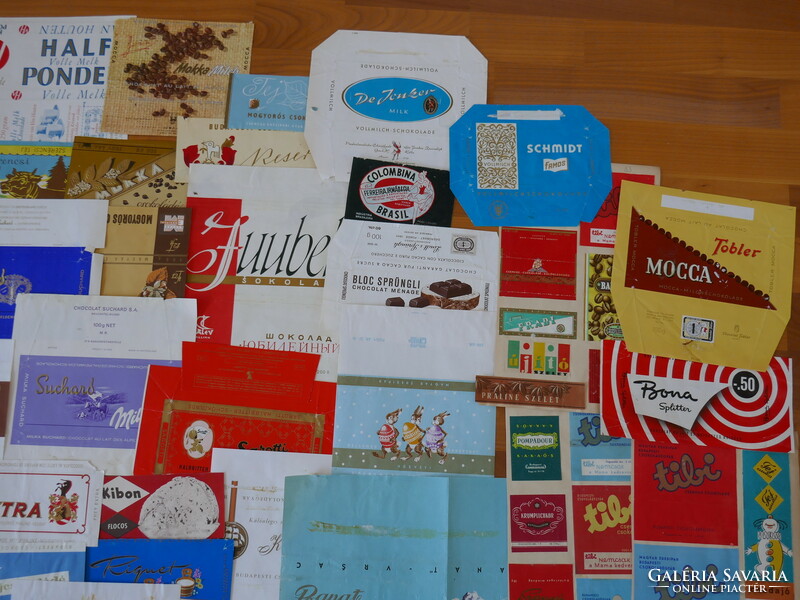 Retro csokoládé papír gyűjtemény több mint 100 darab