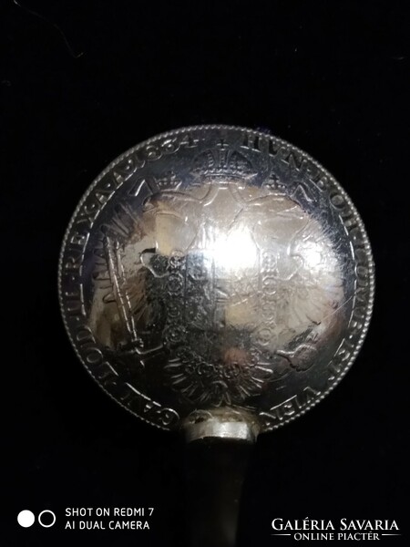 Antik ezüst érmés (osztrák 20 krajcár 1834) teás kanál. --13,6gr.