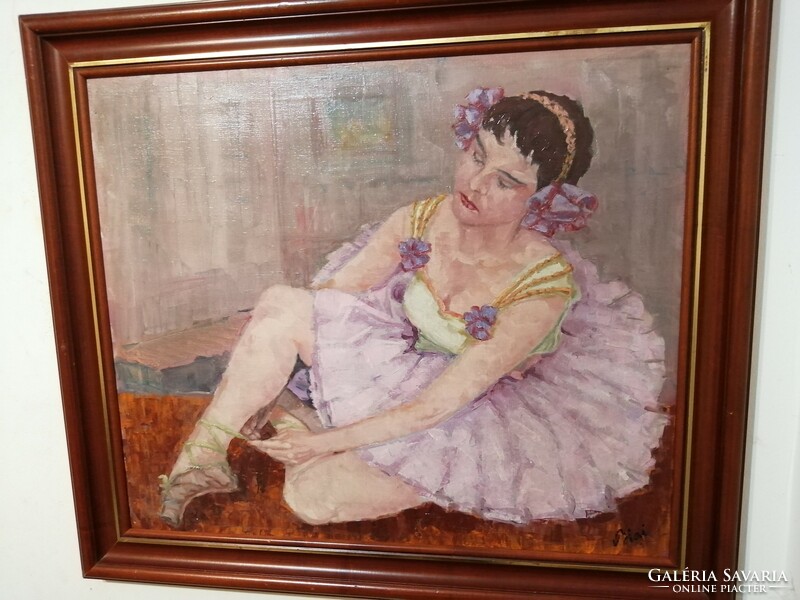 Biai - istván föglein: ballerina - oil/canvas, beautiful frame, original.