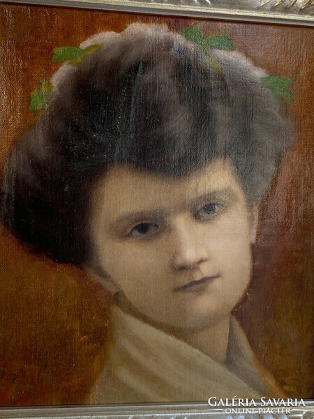 Szecessziós Bájos Női Portré