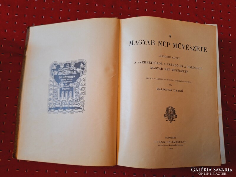 Extreme rrr!!! 1907-1912 Dezső Malonyay: the art of the Hungarian people i-.Iv.-Az v. Volume is missing!