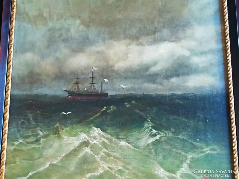 Antik hajós olajfestmény