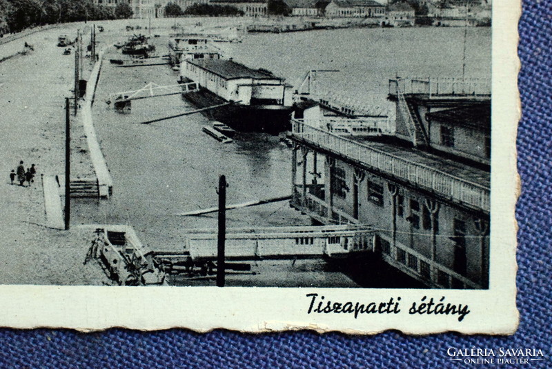 Szeged - Tiszaparti promenade photo postcard 1942