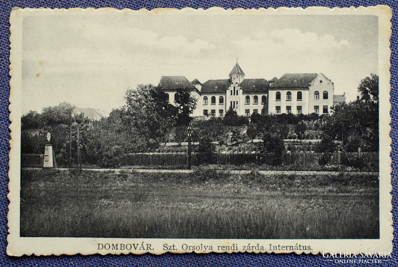 Dombóvár - St. Orsolya convent, boarding school, from the railway tracks - photo postcard 1931