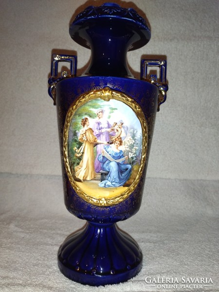 Beautiful circa 1920 josef strnact austria hand painted vase gilded