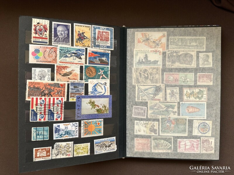 Stamp album with foreign stamps